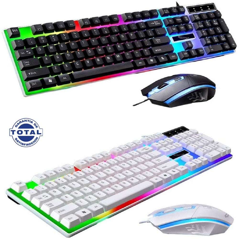 Combo Gamer: Teclado Y Mouse Luces Led, Puerto Usb, Retroiluminado, Rainbow F92